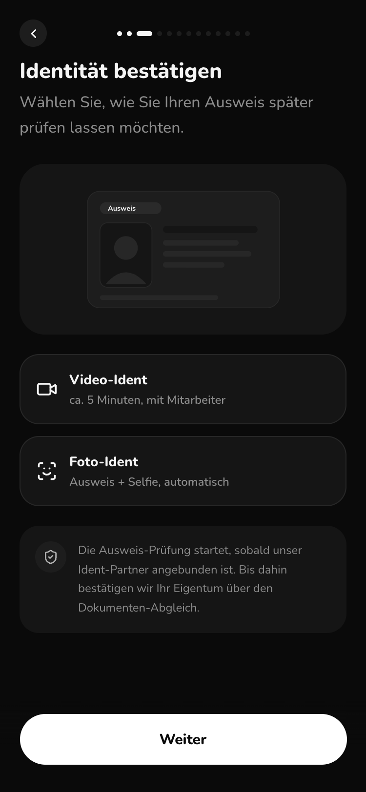 Onboarding: Identität mit Personalausweis prüfen